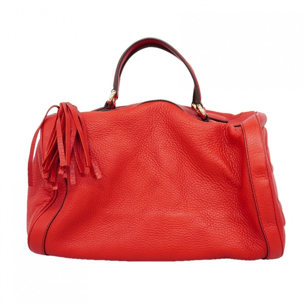 Gucci Soho Handbag Leather Red Gold Hardware